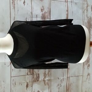 DKNY Mesh Sleeve Sweater